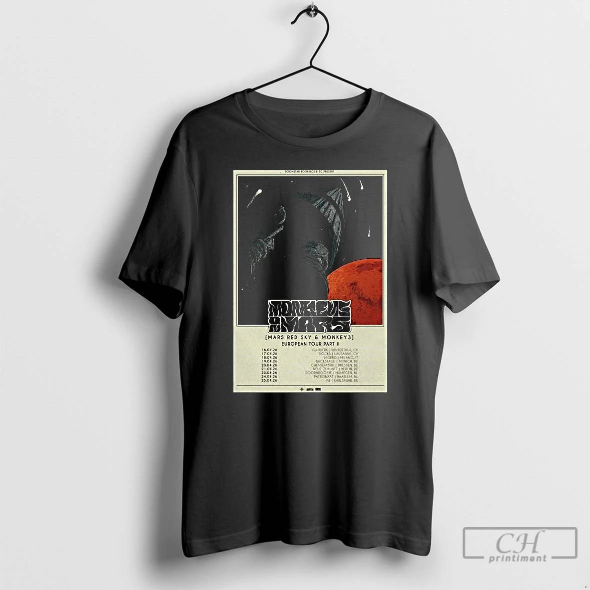 Classic Monkey3 And Mars Red Sky European Tour 2026 Long Sleve T Shirts