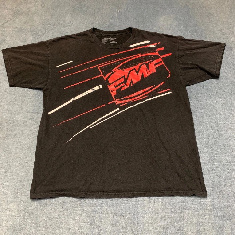 FMF Racing T-Shirt Mens XL Black Cotton Graphic Everyday Wear Casual Outdoor Tee