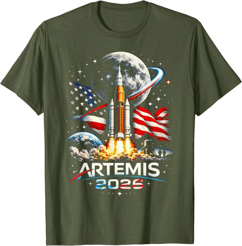 Artemis II 2026 American Rocket Launch to The Moon Landing T-Shirt