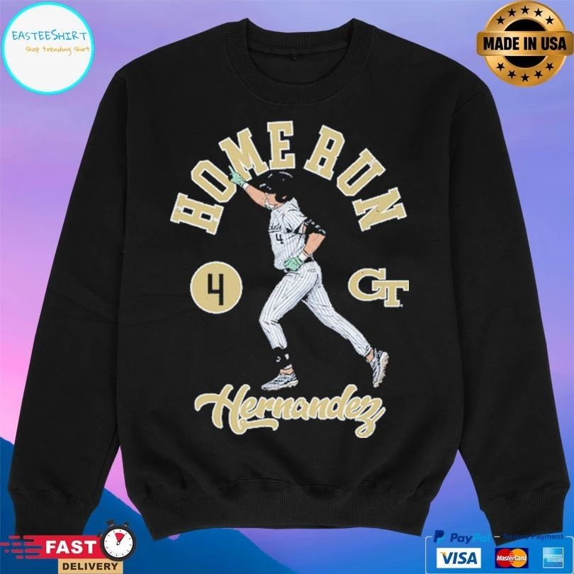 Georgia Tech Home Run Alex Hernandez Baseball T-shirt