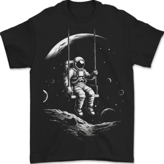 Space Swing Astronaut Spaceman Moon Fantasy Mens T-Shirt 100% Cotton