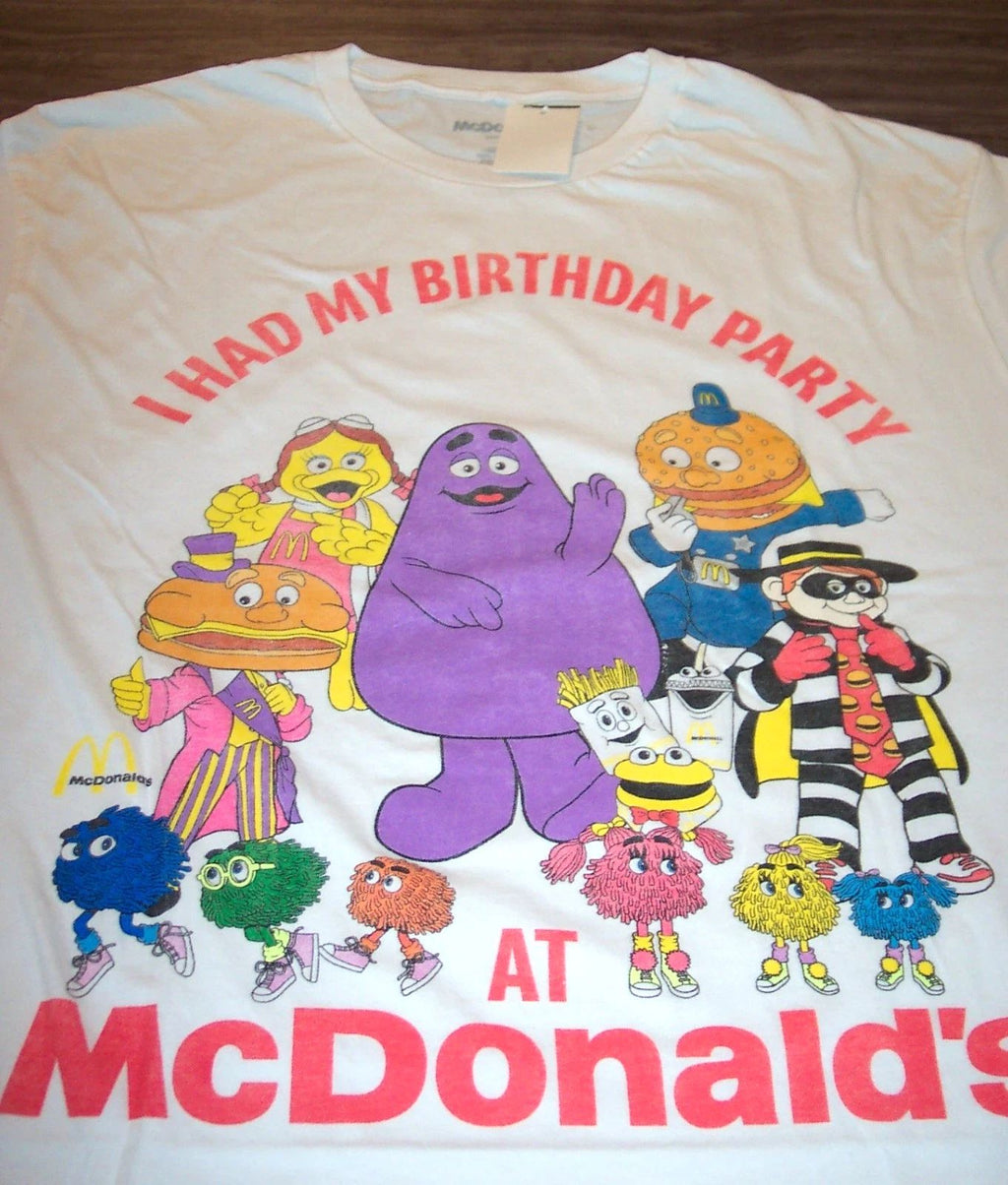 Vintage Style McDonald's  T-Shirt Mens LARGE NEW w/ TAG GRIMACE Fry Guys Birdie