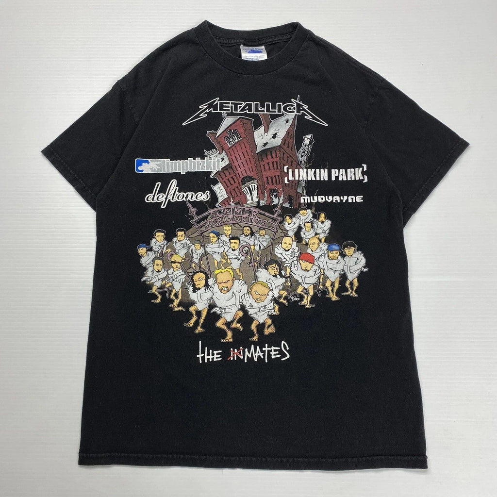 Vtg Metallica Mens T-Shirt Black 2003 Summer Sanitarium Graphic Band Music