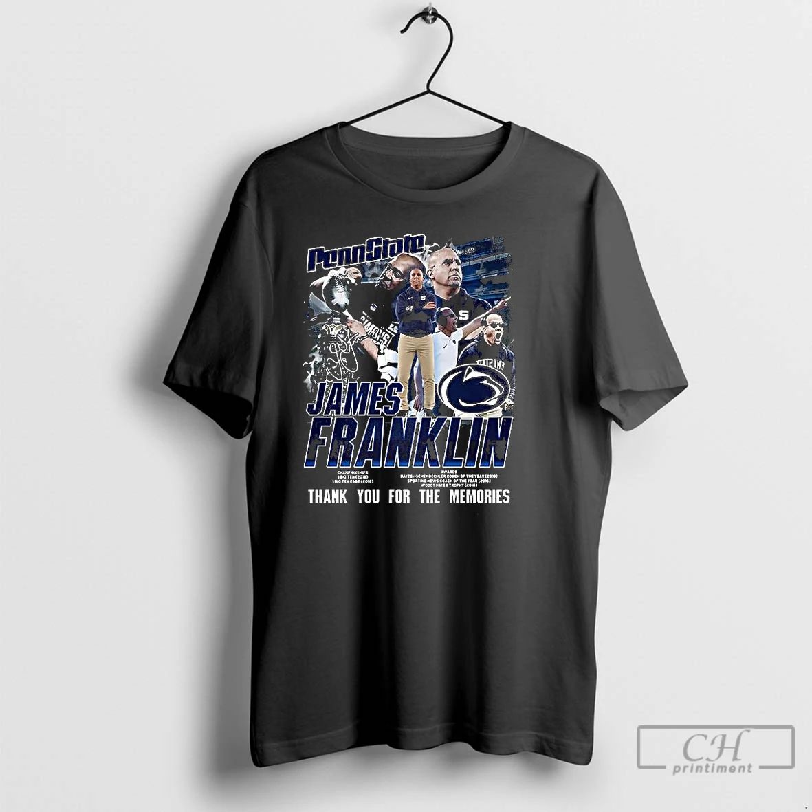 Classic James Franklin Coach Penn State Football Thank For The Memories Signature T Shirts