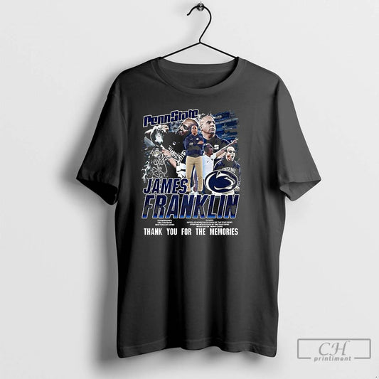 Classic James Franklin Coach Penn State Football Thank For The Memories Signature T Shirts