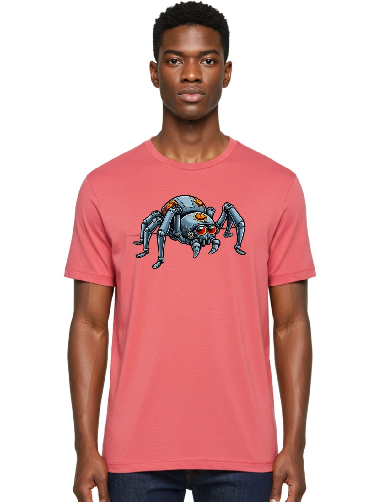 Robot-Spider-4 Mens Graphic Tee, 100% Cotton, Casual Summer Wear
