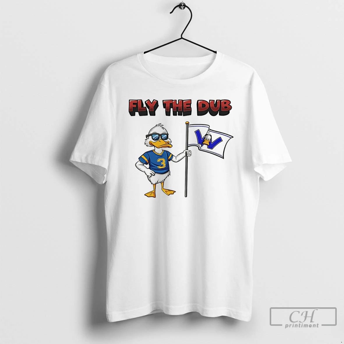 Classic Ducks Sports Fly The Dub Blue Mascot T Shirts