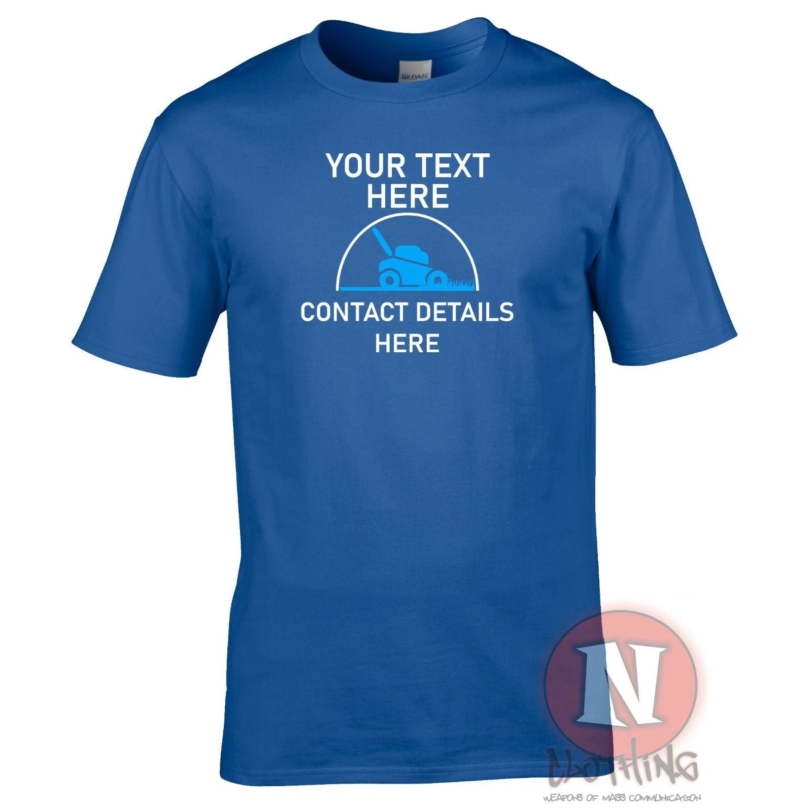 Lawn maintenance t-shirt personalised custom gardening landscape company tee