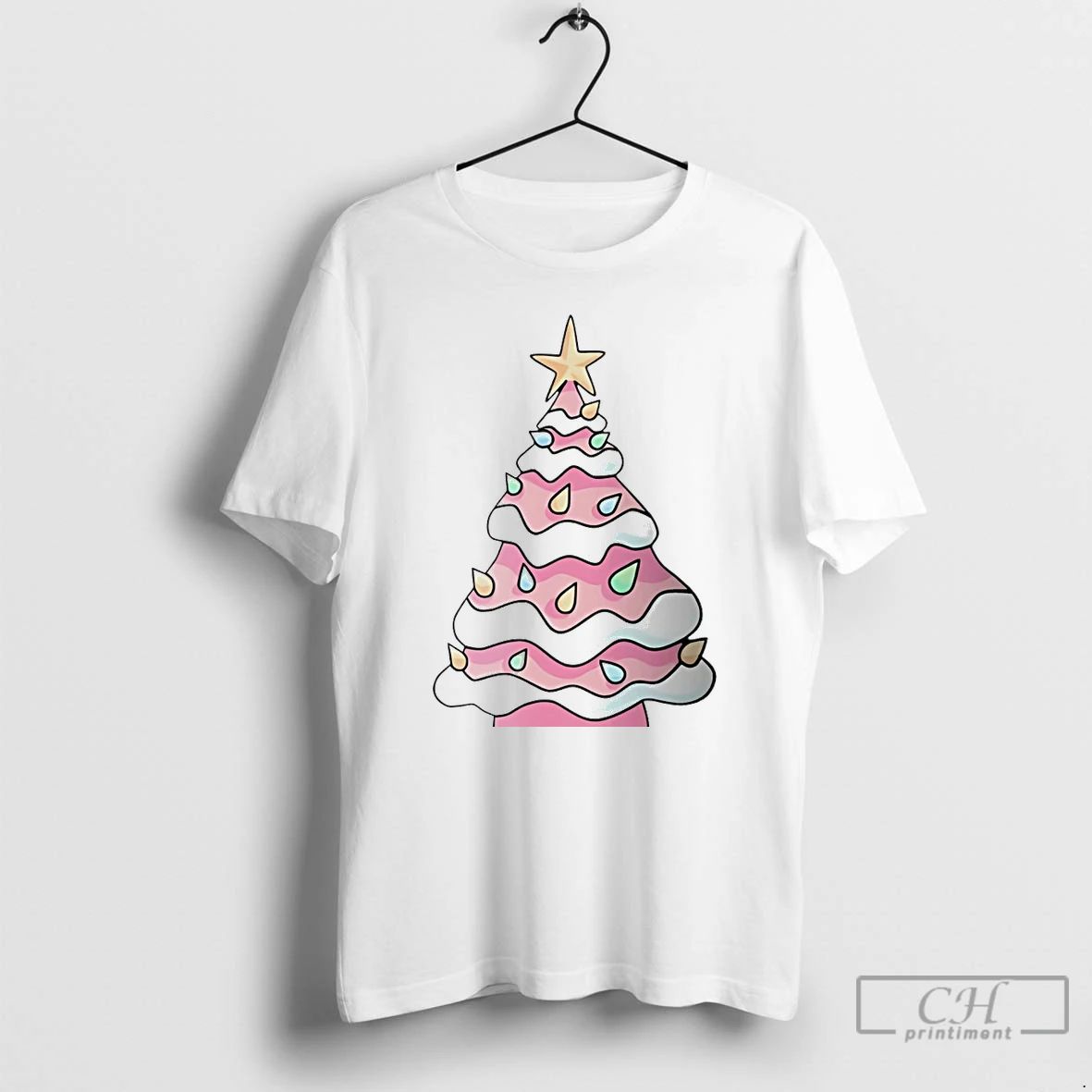 Classic Christmas Tree Candy Light White T Shirts