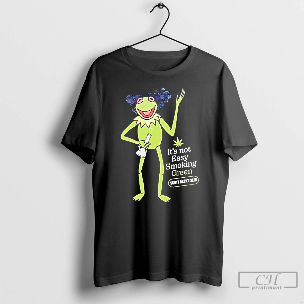 Classic Kermit The Frog Its Not Easy Smoking Green T Shirts