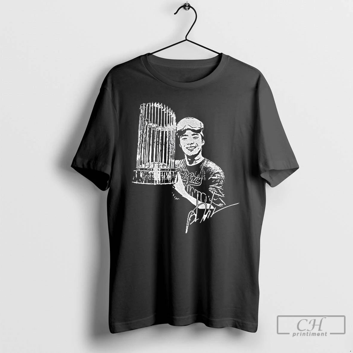 Premium Yoshinobu Yamamoto Champions Celebration Holding Cup Los Angeles Dodgers Mlb Player Signature T Shirts
