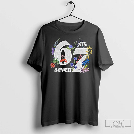 Premium Six Seven 6 7 Floral Gen Z Humor