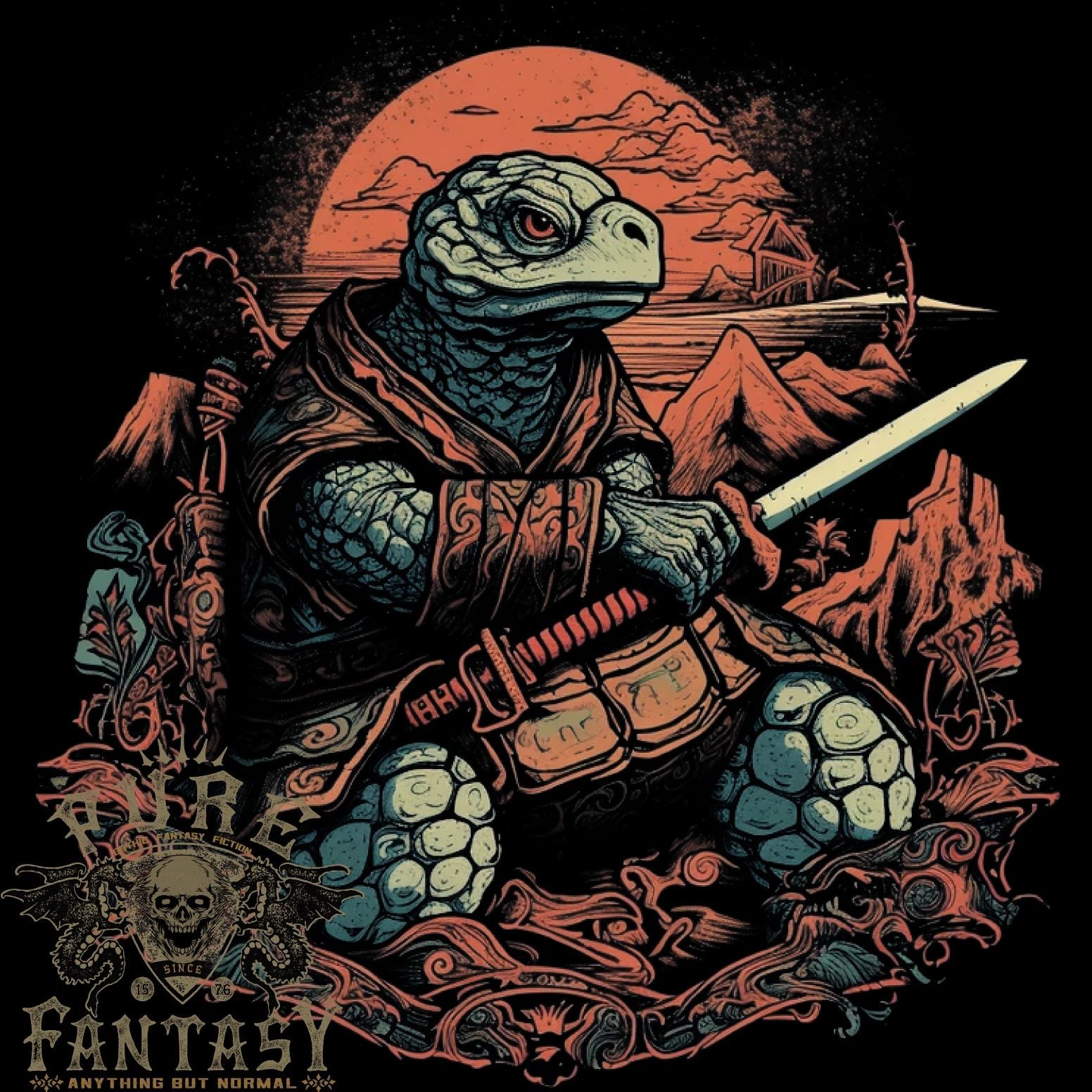 A Fantasy Samurai Turtle Tortoise Mens Light Cotton T-Shirt