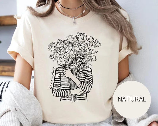 Vintage Floral Comfort Tee Boho Cottagecore Style Soft Shirt Gift