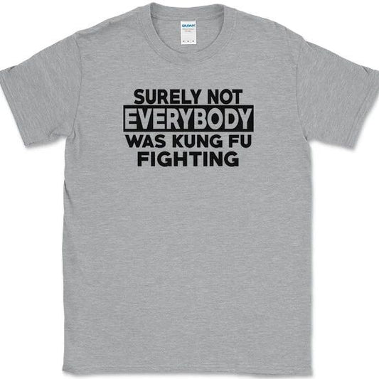 Surely Not Everyone Was Kung fu Fighting T-Shirt Funny Music Song Tee