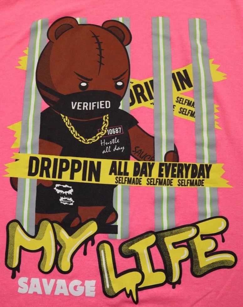 3 Forty Inc T Shirt Adult Size L Pink Drippin All Day Everyday Urban Street Wear