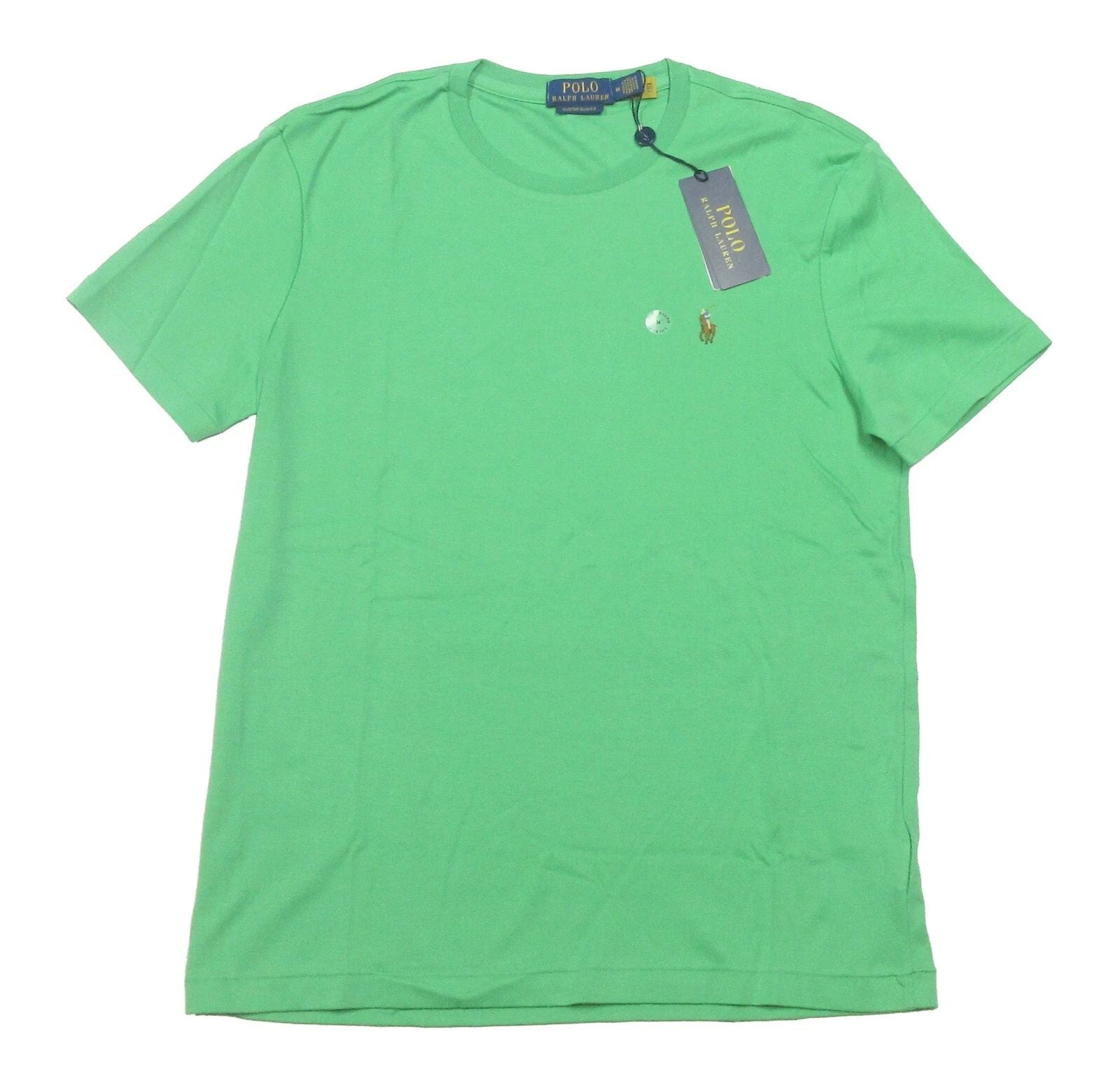Polo Ralph Lauren Green Interlock Custom Slim Fit Crew-Neck Short Sleeve T-Shirt