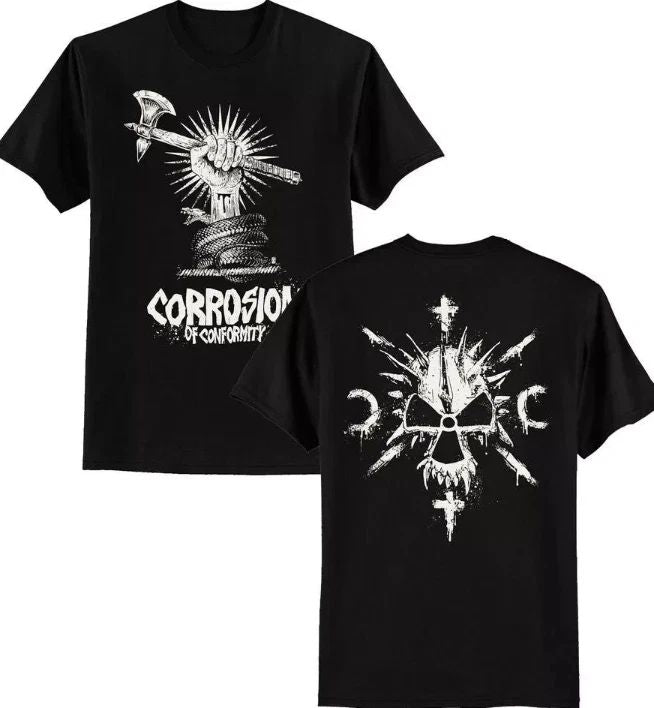 Vtg CORROSION OF CONFORMITY Band Heavy Cotton Black Shirt