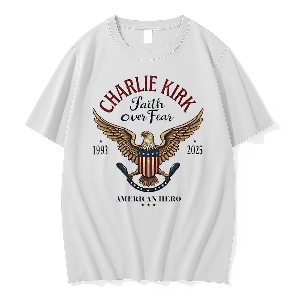 Charlie Kirk 1993 2025 American Hero Faith Over Fear Tshirts Sweater