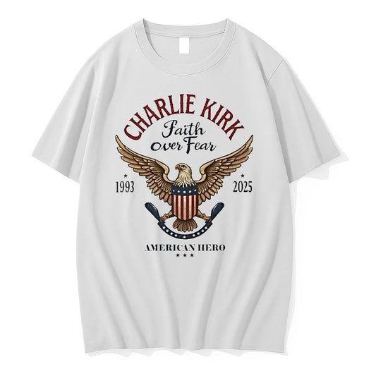 Charlie Kirk 1993 2025 American Hero Faith Over Fear Tshirts Sweater