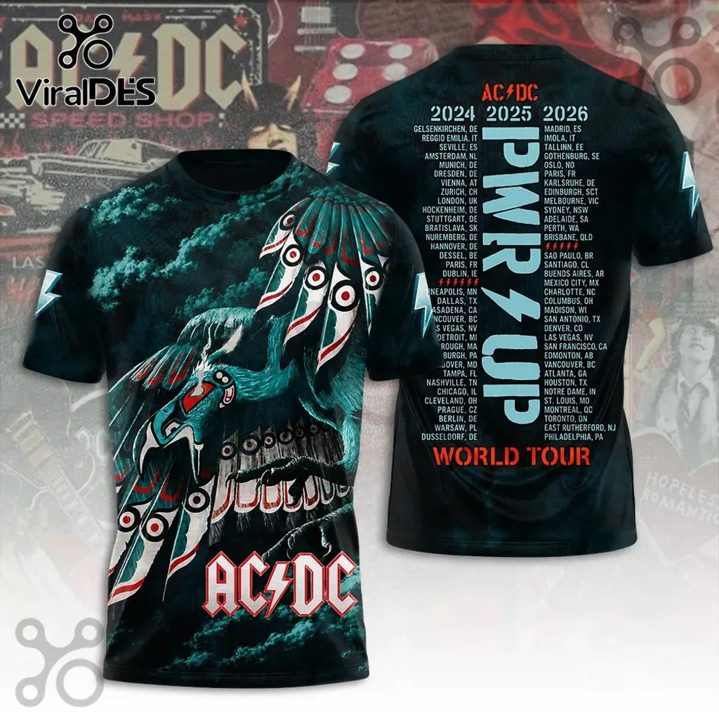 AC/DC PWR UP World Tour 2024-2026 Black T-Shirt