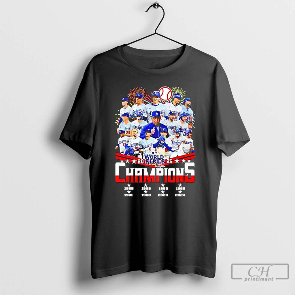 Classic Los Angeles Dodgers 2025 World Series Champions 8 Time In 2024 T Shirts