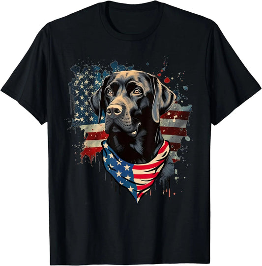 Black Labrador Retriever Shirts USA Flag Lab Dog Lover Gifts T-Shirt