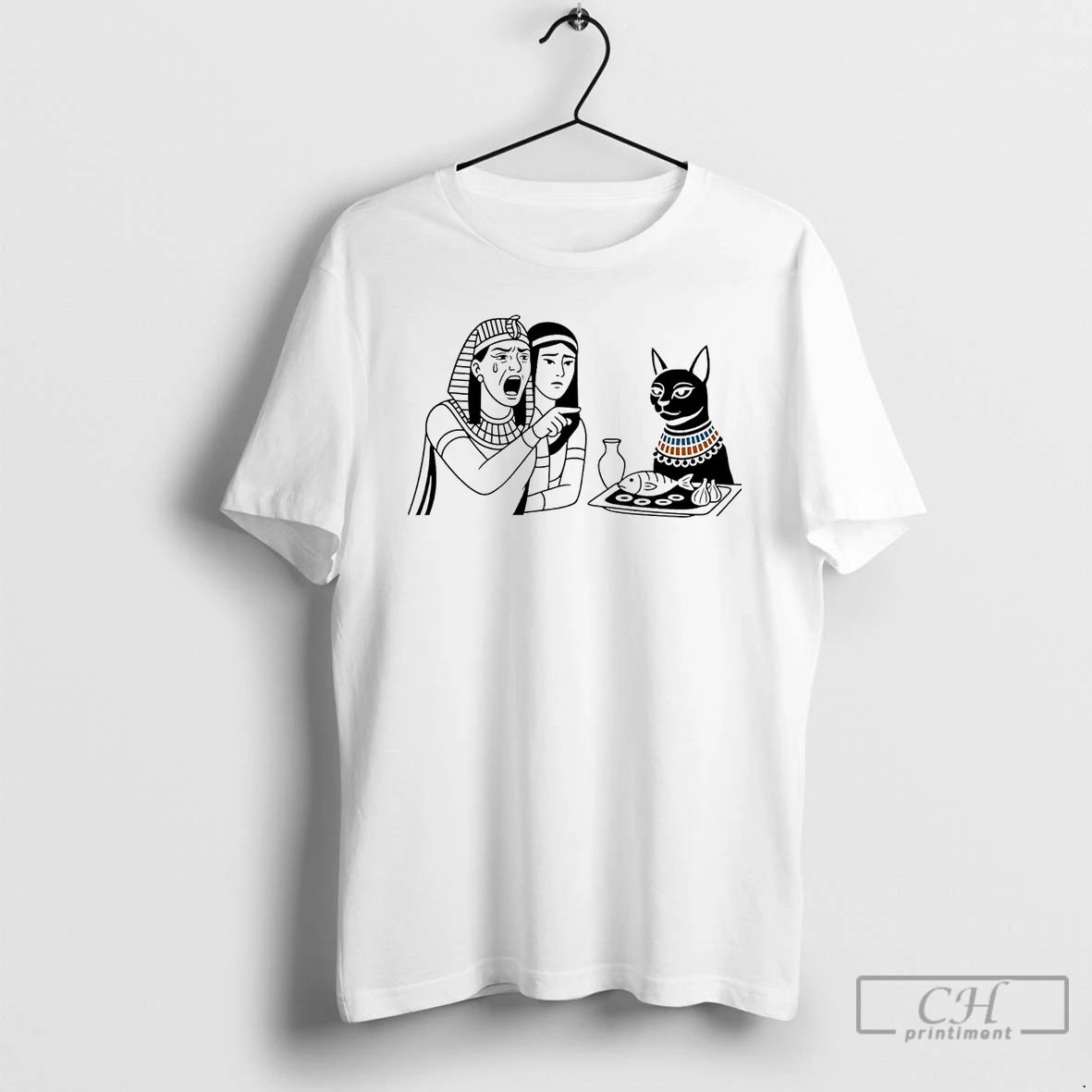 Classic Egyptian Woman Yelling At A Cat Goddess Bastet T Shirts