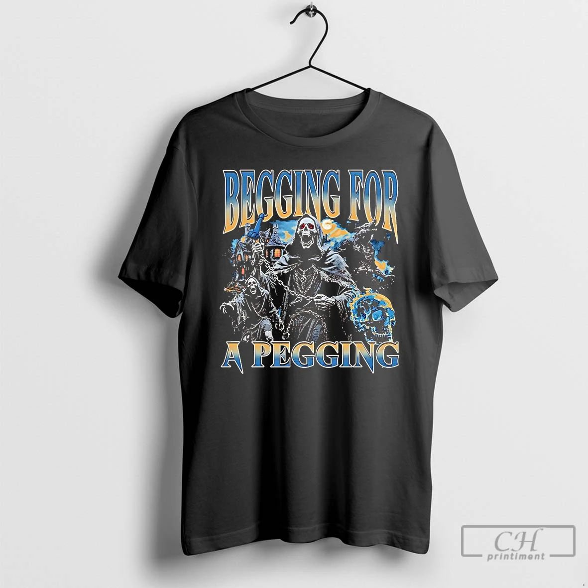 Premium Grim Reaper Begging For A Pegging T Shirts