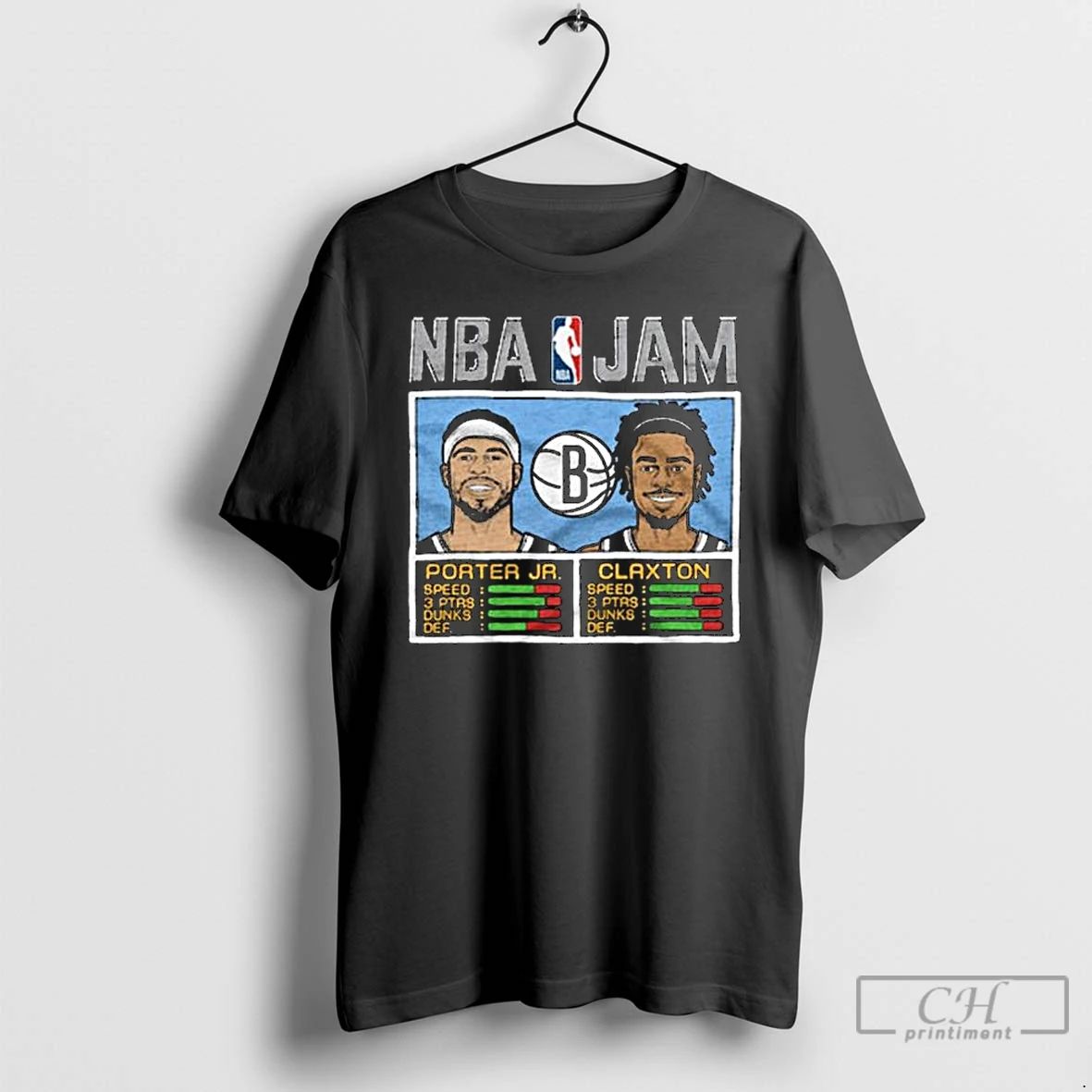 Classic Nba Jam Nets Porter Jr And Claxton Long Sleve T Shirts