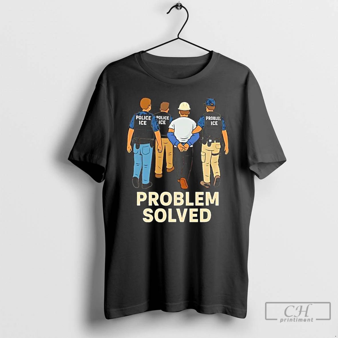 Premium Problem Solved Police Ice Construction Graphic T Shirts