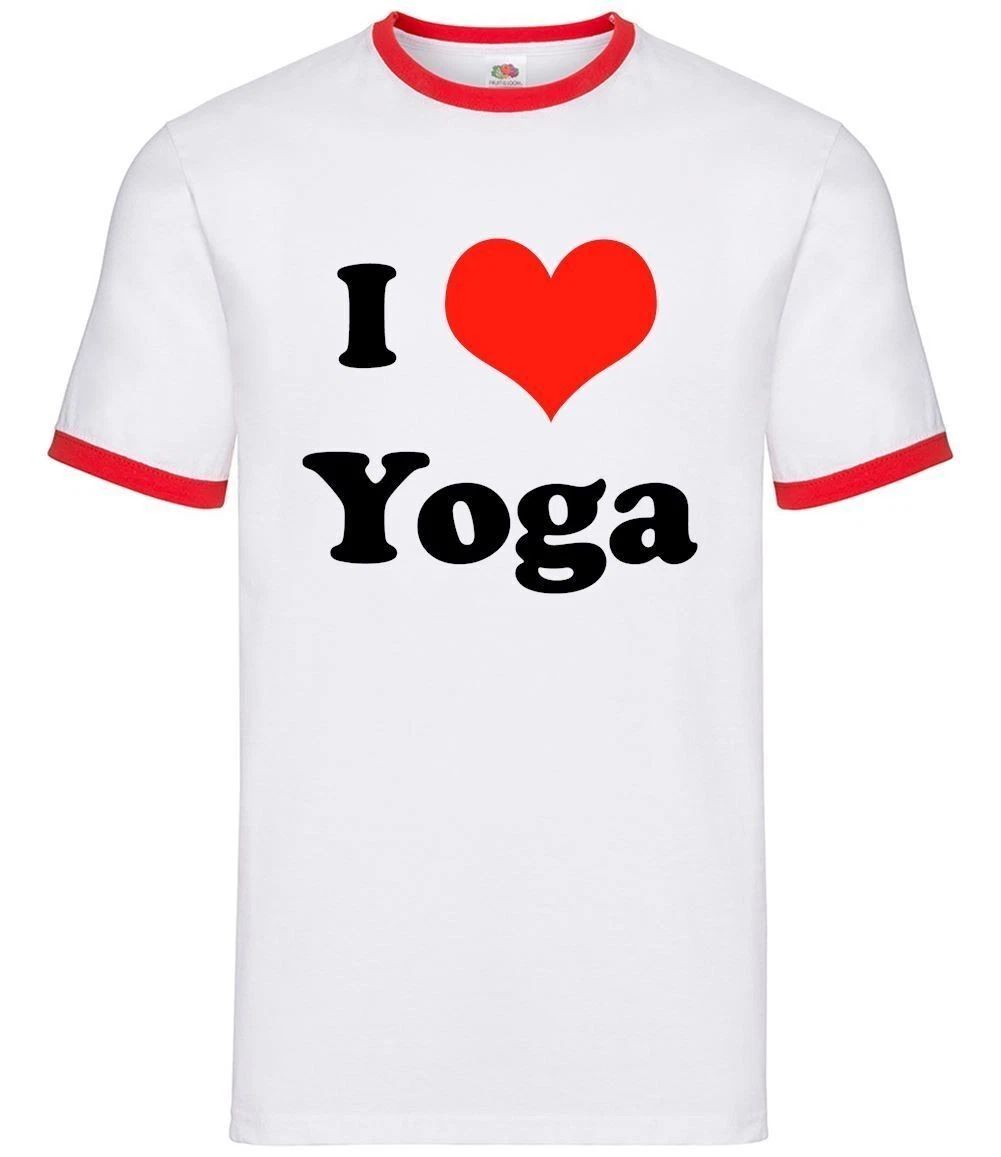 I Love Yoga - Mens Ringer - Fitness Exercise Spiritual Workout