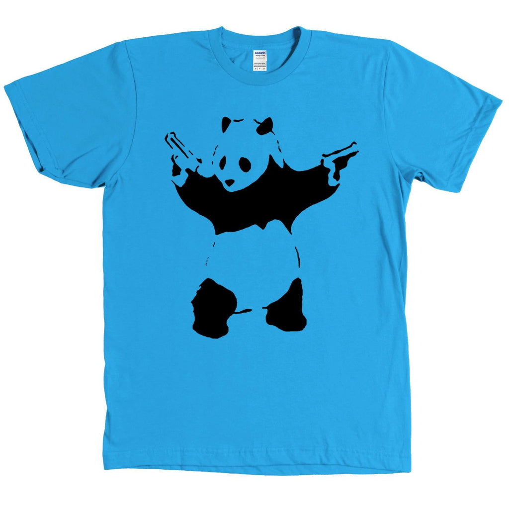 Banksy Panda With Guns Stencil Graffiti Shirt - MULTIPLE COLORS