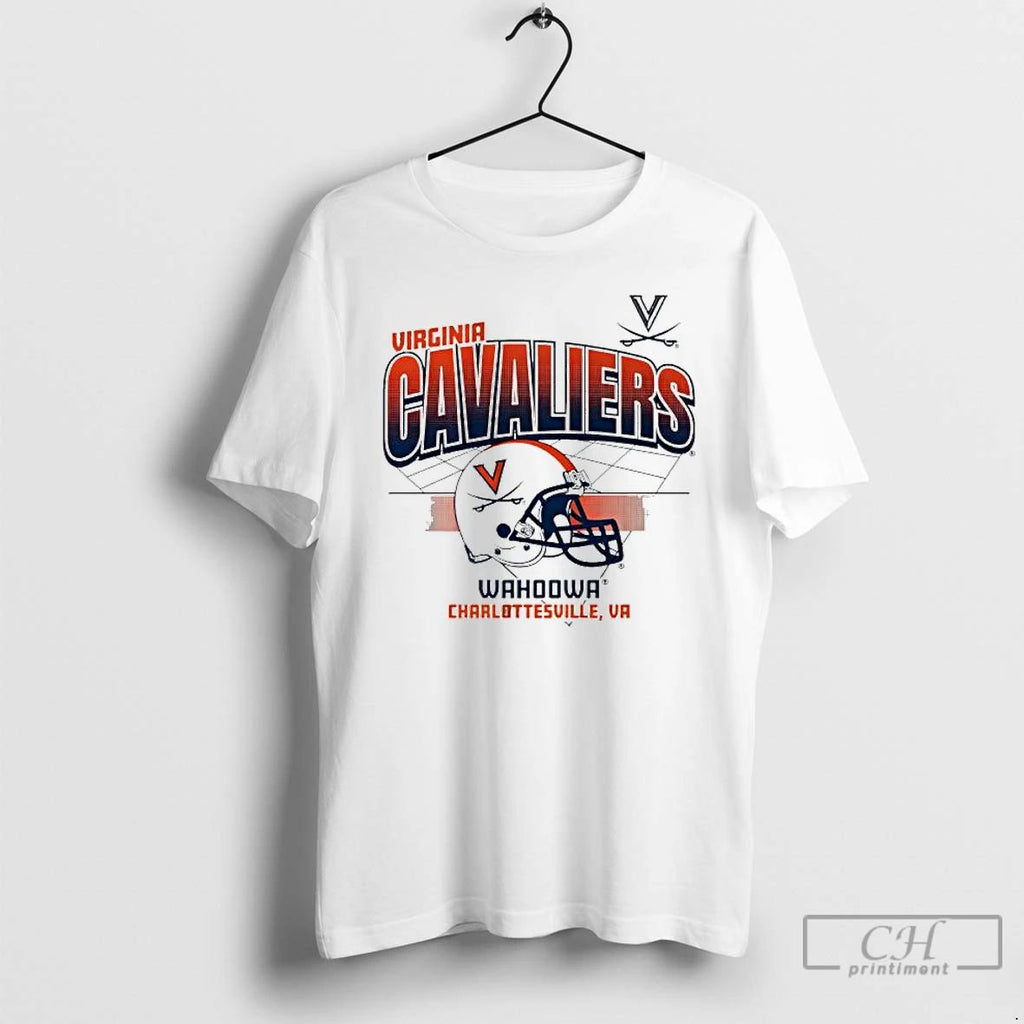 Classic Virginia Cavaliers Football Wahoowa Charlottesville Va Helmet Grid Logo T Shirts