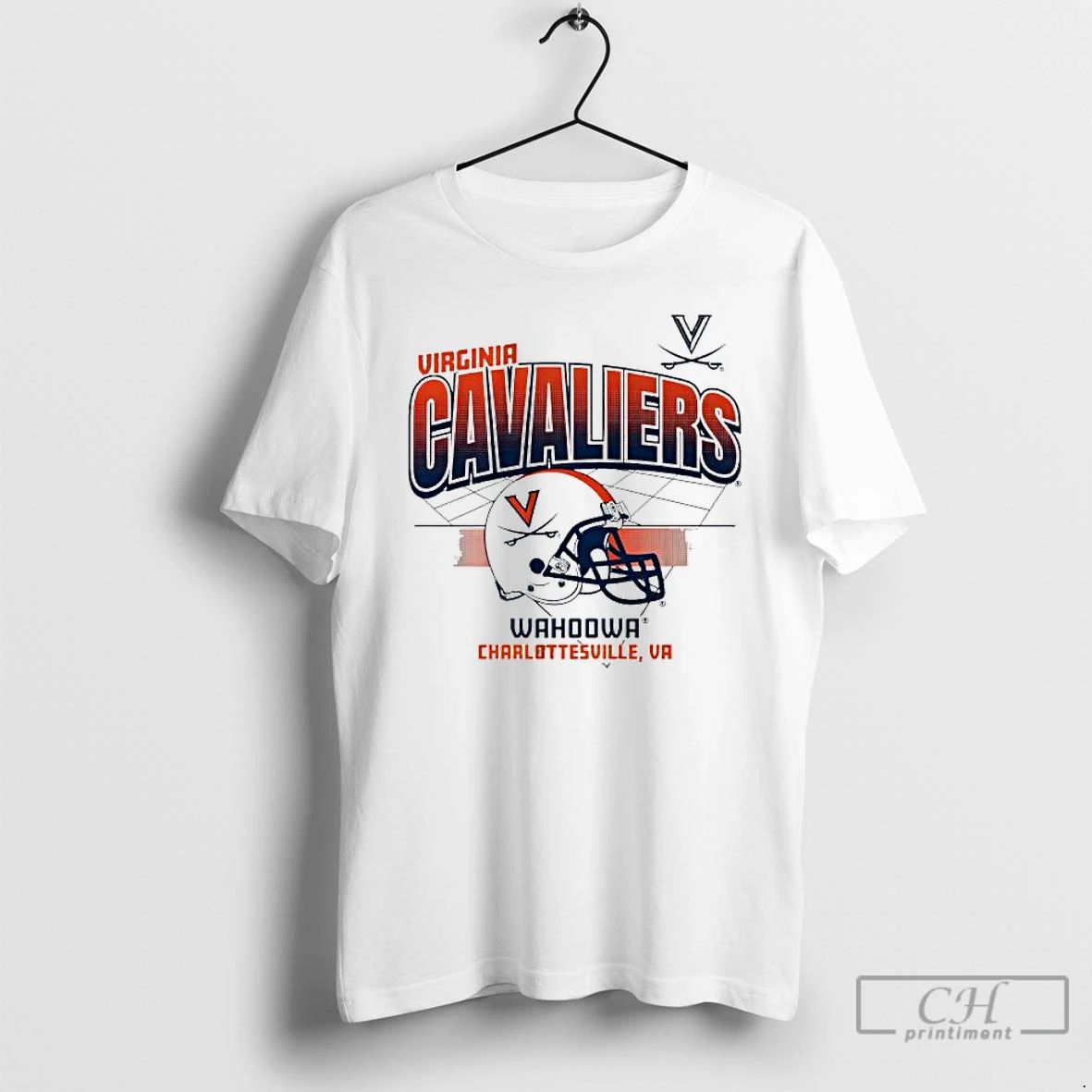 Classic Virginia Cavaliers Football Wahoowa Charlottesville Va Helmet Grid Logo T Shirts