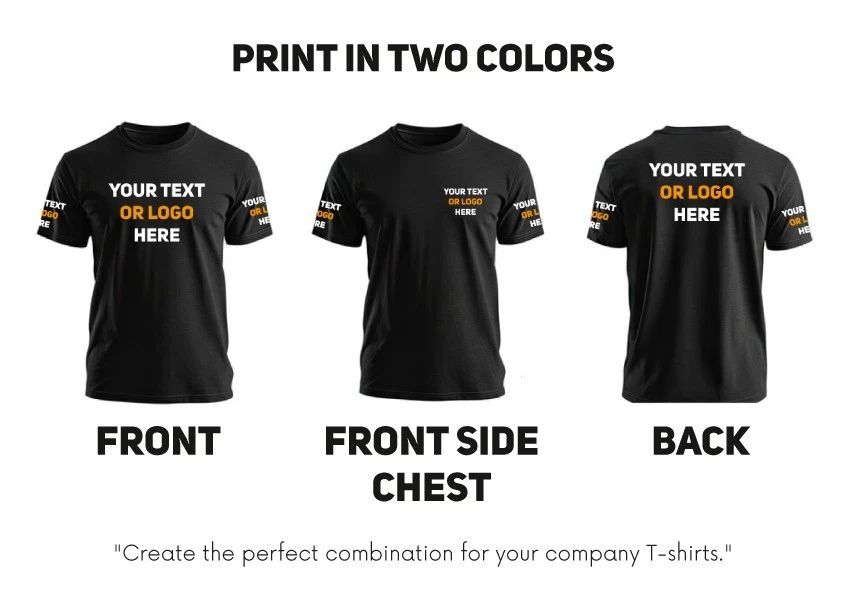 Personalised Custom Printed T-Shirt Fruit of the Loom Add Your Logo/Text Unisex