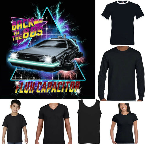 Back to the Future T-Shirt Mens Flux Capacitor Funny Retro 80's Movie DMC Car