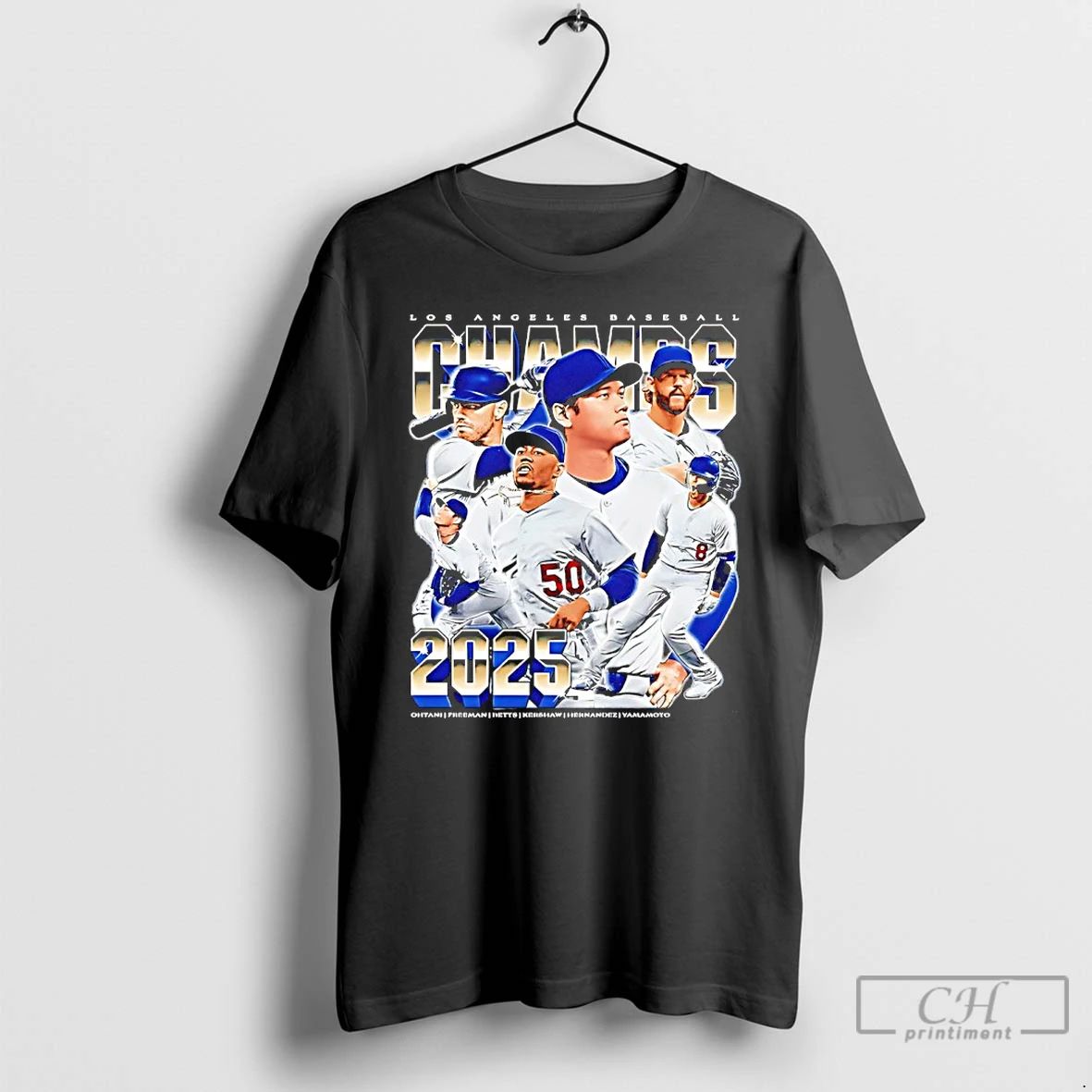 Classic Los Angeles Dodgers 2025 World Champs Player Collage Vintage T Shirts