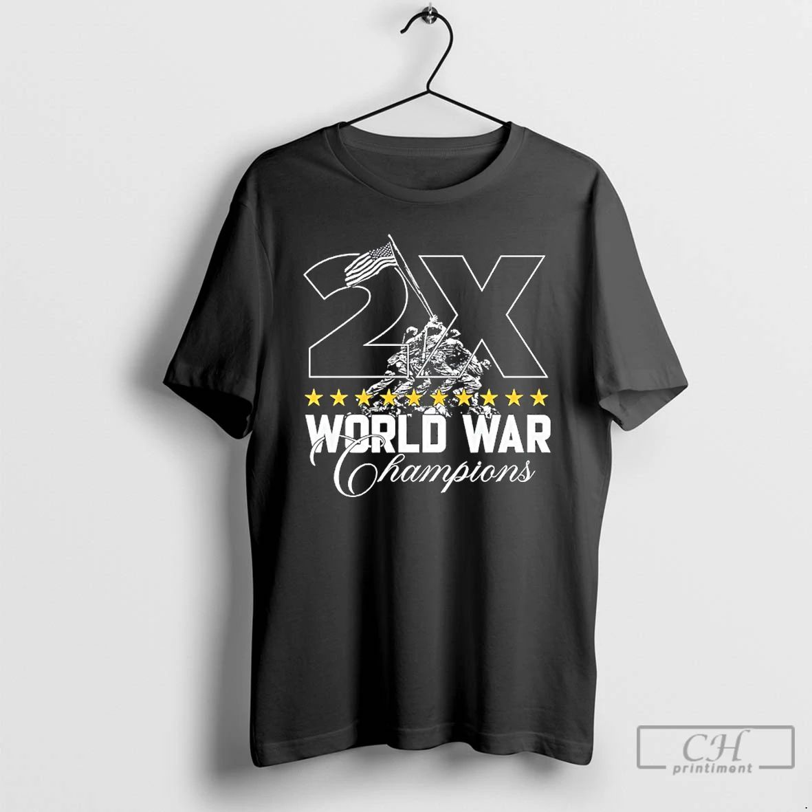 Classic 2x World War Champions Patriotic T Shirts