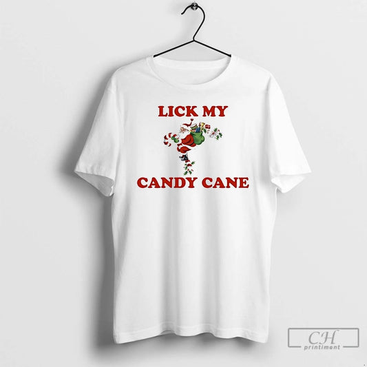 Classic Santa Claus Christmas Lick My Candy Cane T Shirts