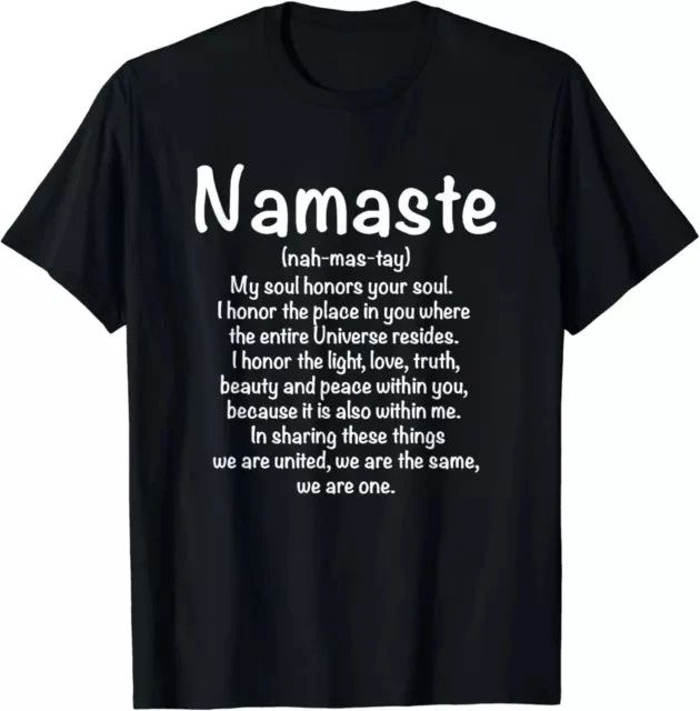 Namaste Definition Yoga Meditation Buddhist Gift Tees S-3XL