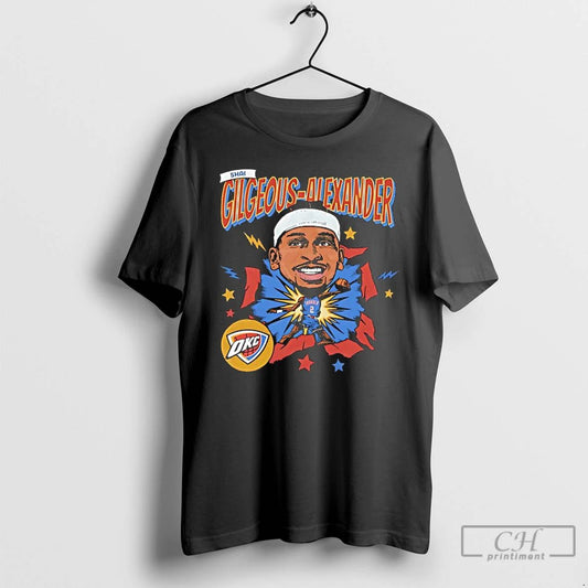 Classic Shai Gilgeous Alexander Oklahoma City Thunder Caricature Comic T Shirts