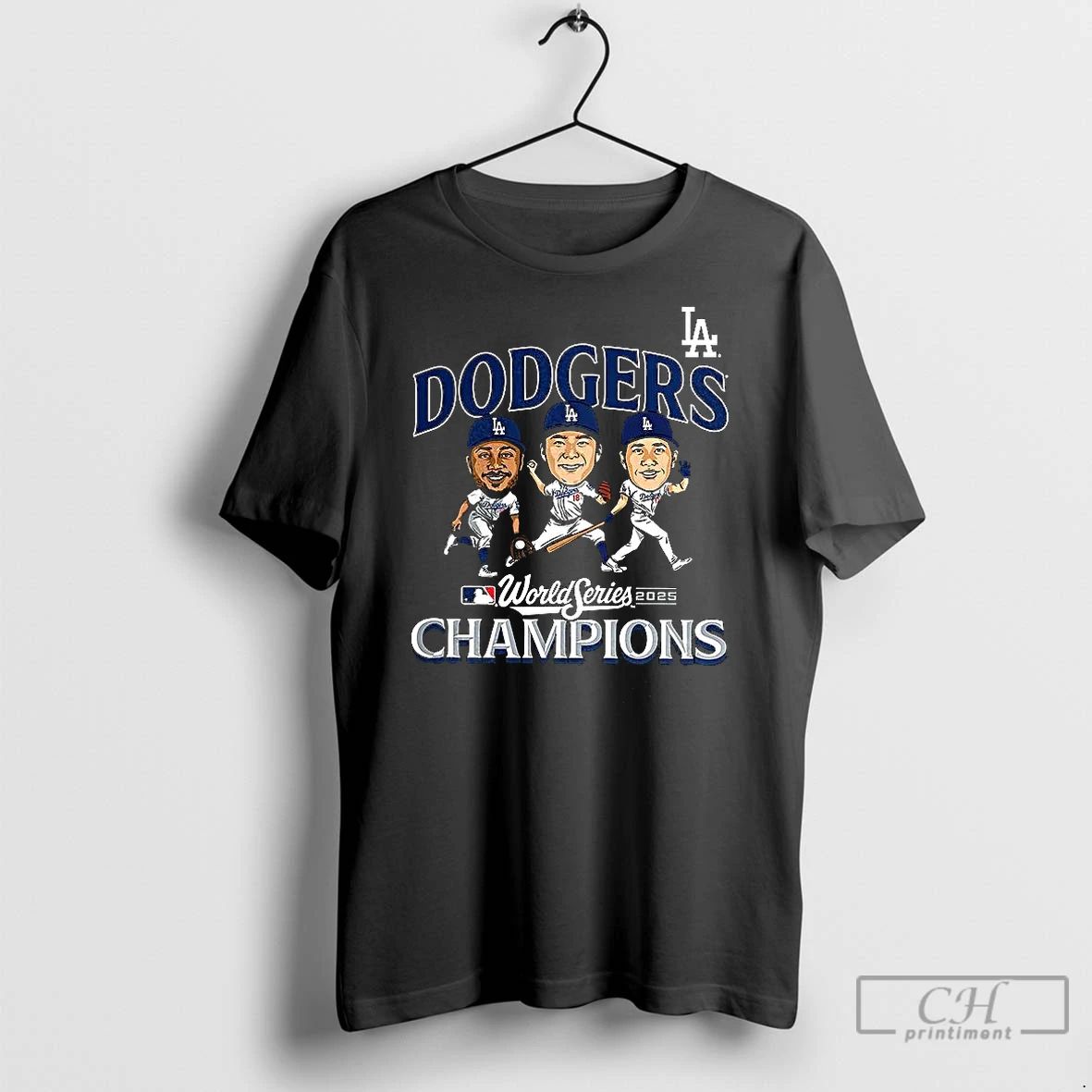 Classic Los Angeles Dodgers Player Caricature 2025 World Series Champions