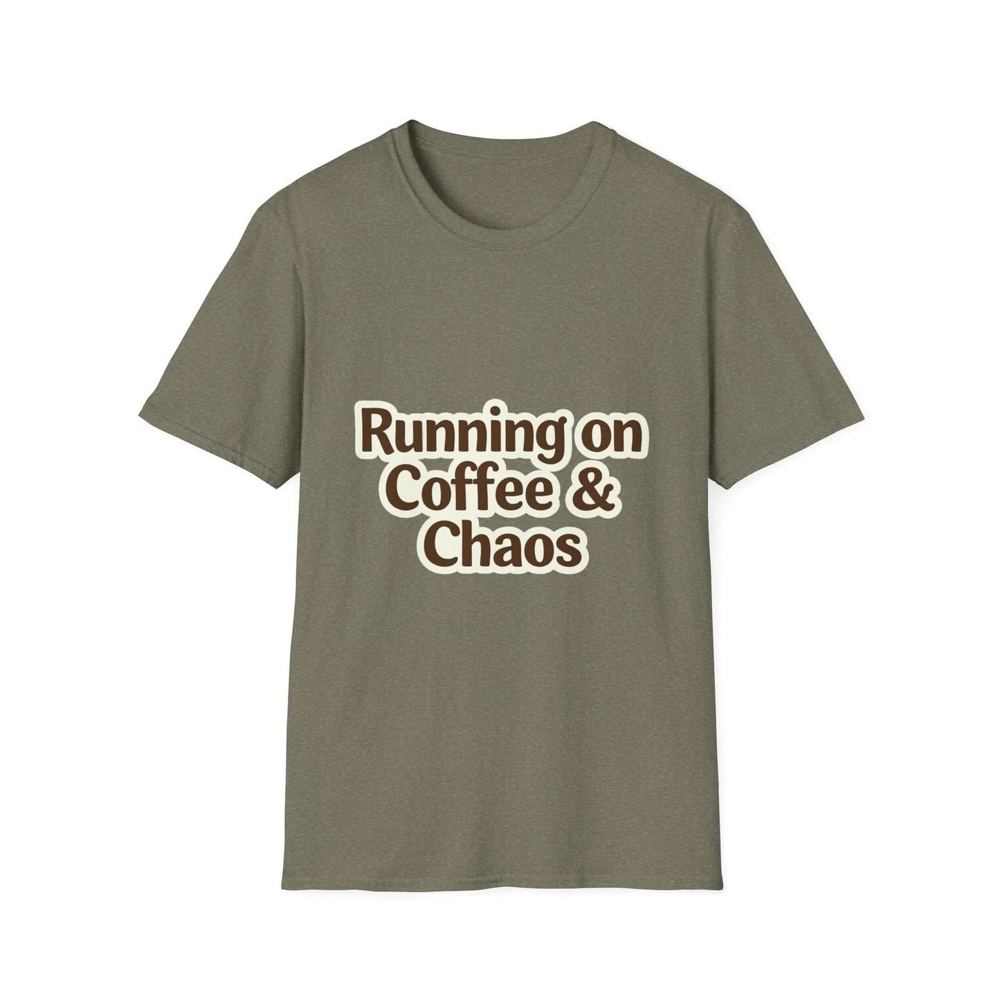 Coffee & Chaos Unisex Softstyle T-Shirt, Funny Gift, Casual Wear, Coffee