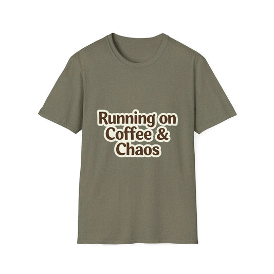 Coffee & Chaos Unisex Softstyle T-Shirt, Funny Gift, Casual Wear, Coffee
