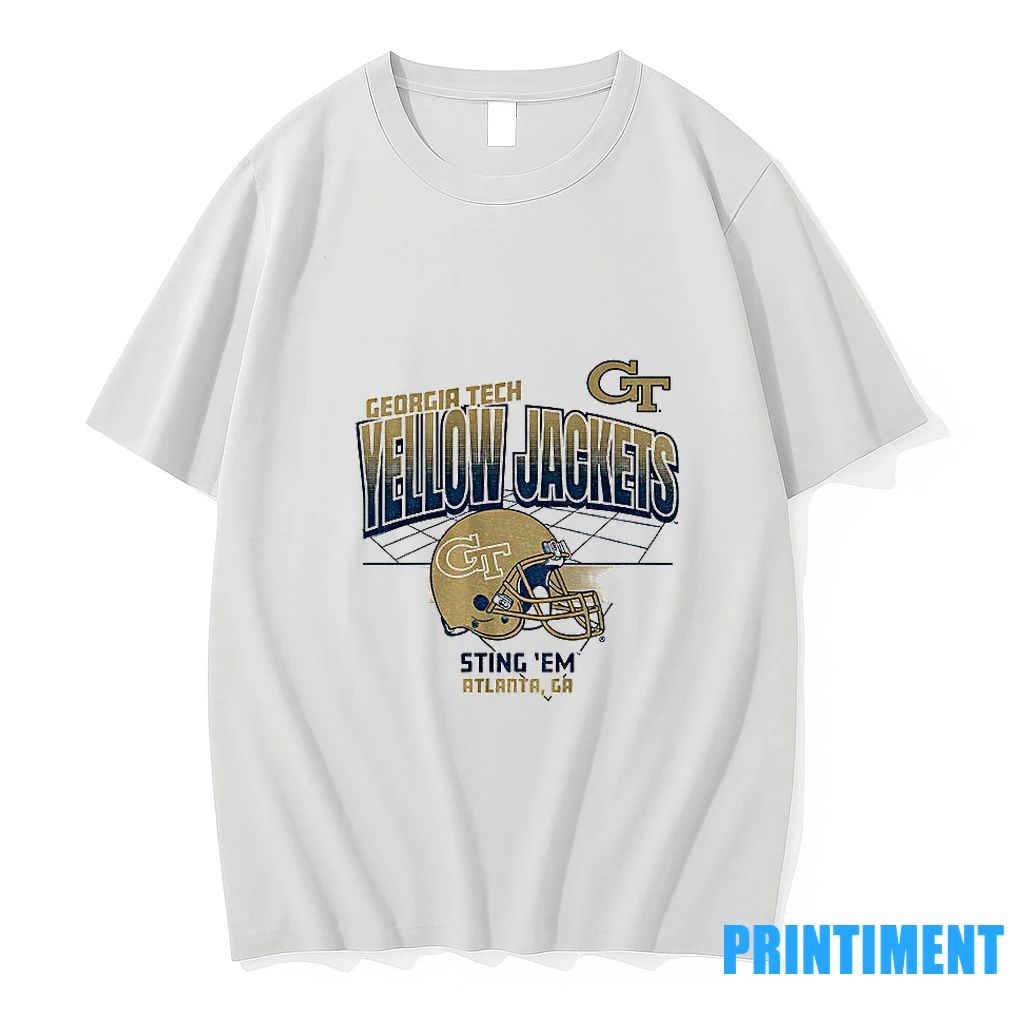 Georgia Tech Yellow Jackets Football Helmet Grid Sting Em Atlanta Ga Tshirts Sweater