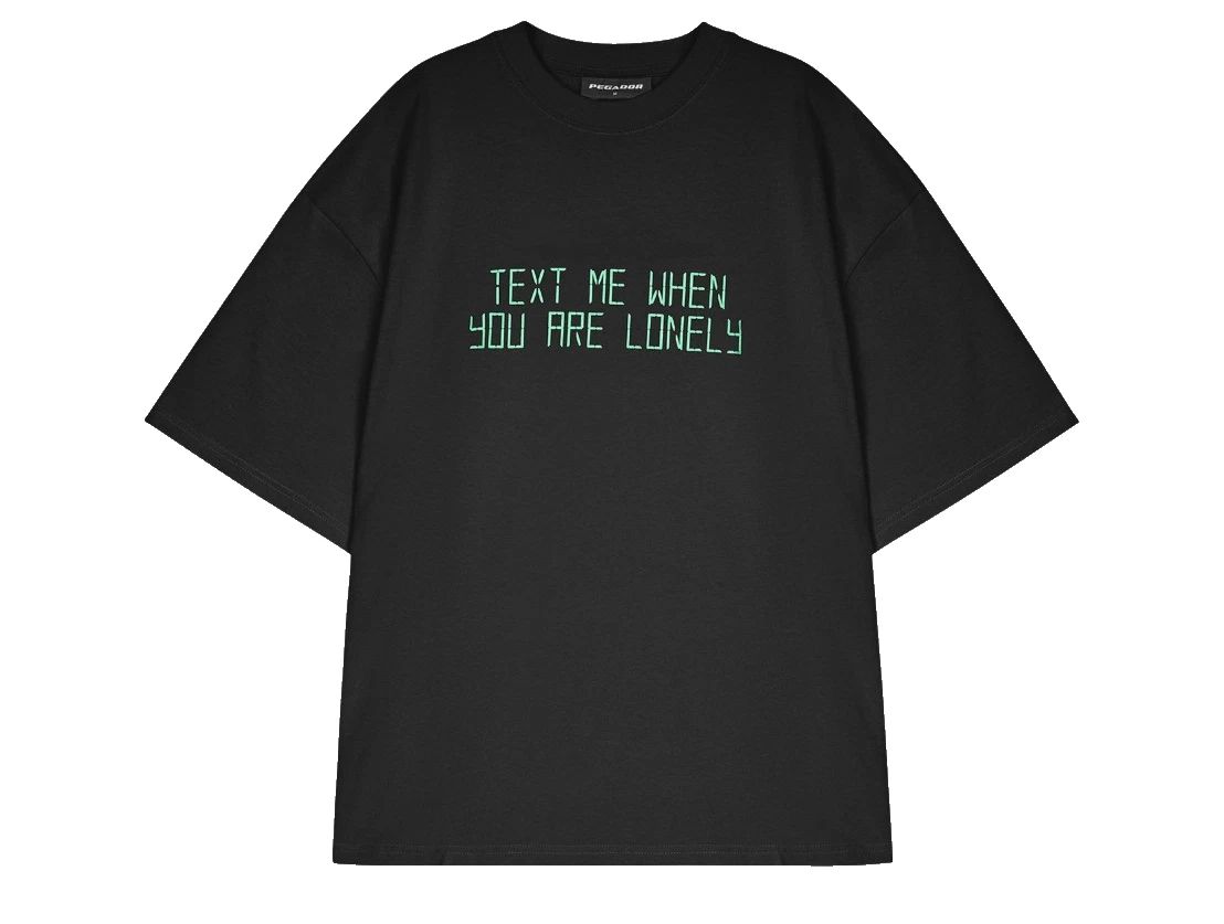 Pegador Bleek Boxy Oversized Tee T-Shirt Print Washed Black Men Men Black