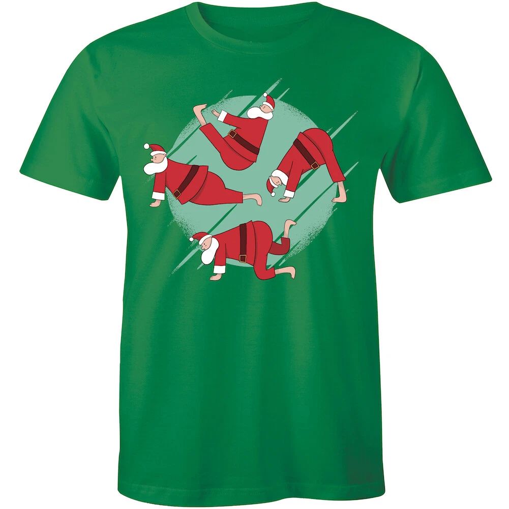 Santa Claus Yoga Poses Funny Meditation Pose Men's T-Shirt Christmas Xmas Tee