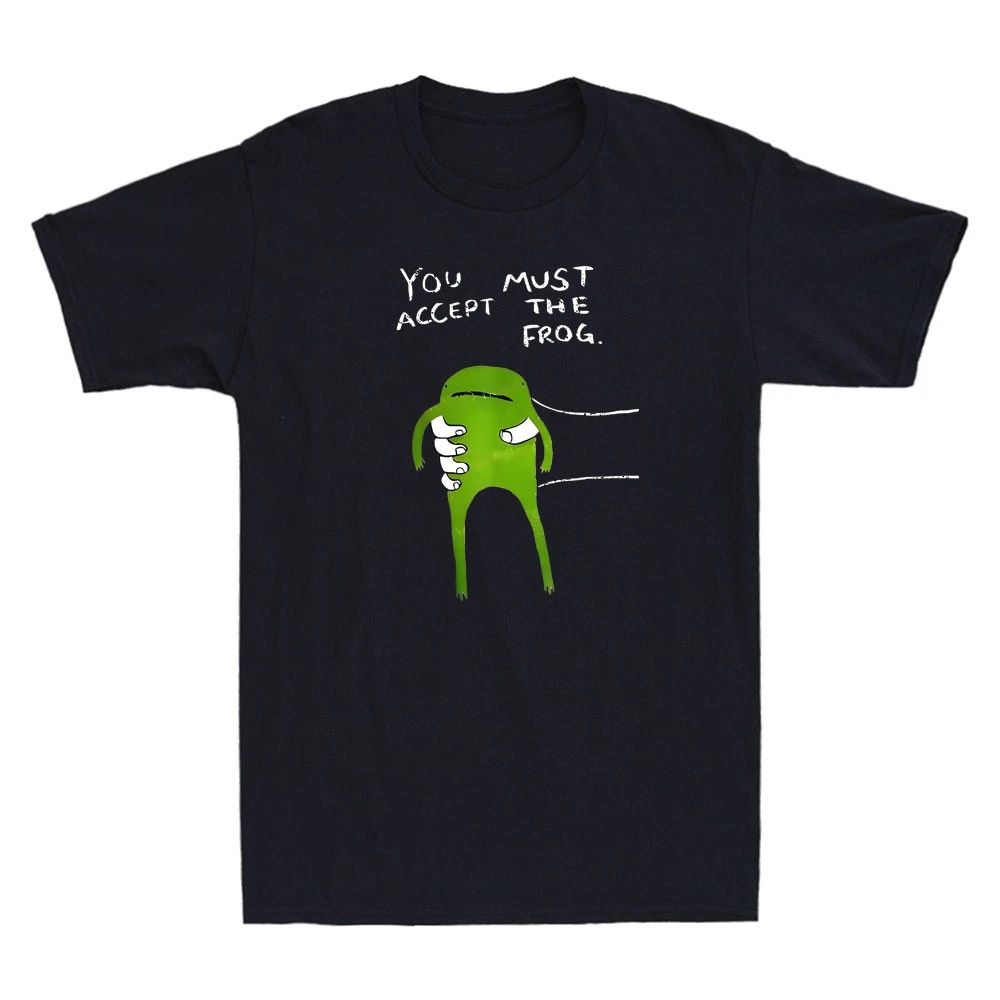 You Must Accept The Frog Funny Frog Meme Quote Retro Men's Short Sleeve T-Shirt