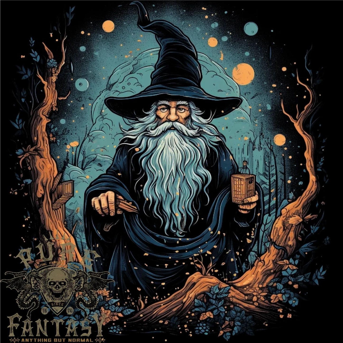 A Wise Old Wizard Fantasy Mens Cotton T-Shirt Tee Top